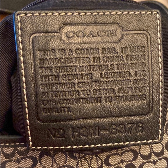 COACH Signature Black Canvas Leather Trim Duffle Bag 6376 - Picture 9 of 11